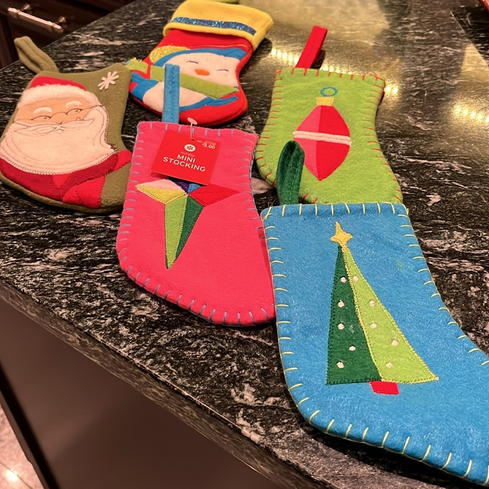 5 Colorful Kids Mini Stockings